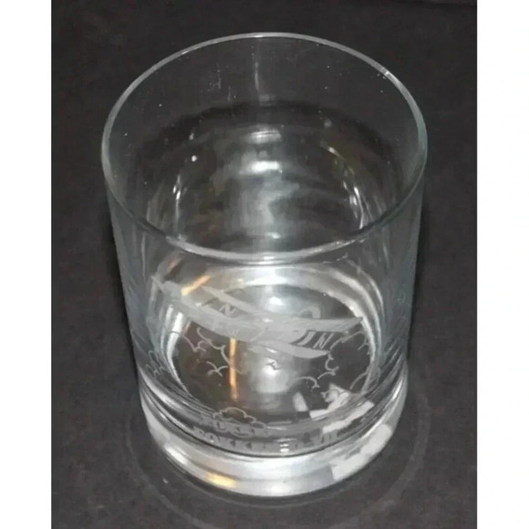 Vintage Glass Etched Fokker D-VII Flying Aircraft Aviation Class Cup Tumbler - Picture 4 of 4